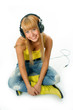 woman in headphones woman in headphones