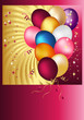 Postal Copula of wonderful balloons. Vector Design.