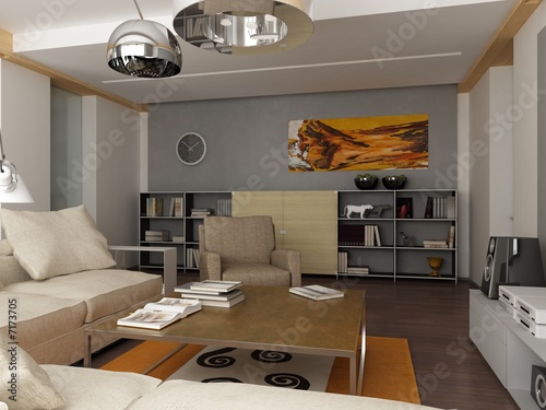 Interior Design on Photo  Modern Interior Design  Privat Apartment 3d Rendering     Smena