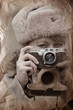 Soviet girl soldier. WWII reenacting
