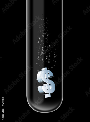 Illustration: US dollar symbol in test tube US dollar symbol in test tube