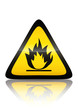 Symbole de produit inflammable (reflet métal) 