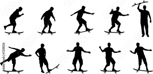 Vector: skate board silhouettes skate board silhouettes
