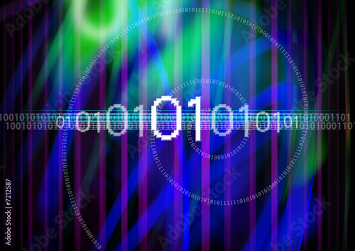 Illustration: Digital binary code superimposed Digital binary code superimposed