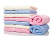 Multicolored towels stacked Multicolored towels stacked