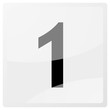 white square aqua button number one