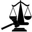 judges gavel and scales of justice silhouette 