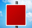 Empty Blank Red Road Sign