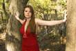 beautiful woman in forest