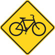 Bicycle traffic warning on white Bicycle traffic warning on white