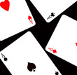 Four aces on a red gradient background