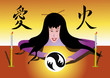 witch with magic sphere