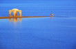 Relaxing in Red Sea. Old mosque on the water  landscape