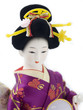 Traditional Japanese Doll with isolated white background