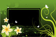 Vector floral abstract background, with yellow flowers.