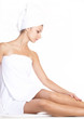 beautiful woman getting ready for the spa treatment