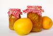 Home made orange marmalade and oranges