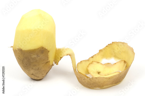 One peeled potato