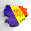 3d flag map of andorra
