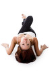 elegance woman lying on the floor