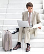 Businessman working on laptop
