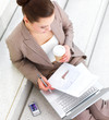 Young working business woman