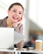 Laughing young business woman