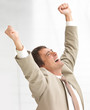 Businessman celebrating a success