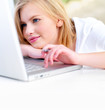 Young woman using laptop