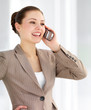 Business woman talking on cellphone