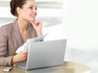 Businesswoman holding paper, working