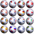 16 balls of all European teams in the EM championship 2008
