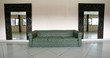 sofa and mirrors in hall of hotel