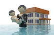 Flood, man is the Saviour of the child