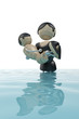 Flood, man is the Saviour of the child