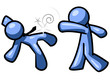 Blue Man Punching Someone
