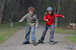 Kids on rollerblades