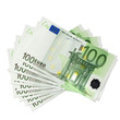 100 Euro banknotes, isolated 100 Euro banknotes, isolated