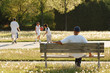 Afternoon at the park (the air is full of floating dandelion see