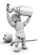 Illustration: Ice hockey player with trophy Ice hockey player with trophy