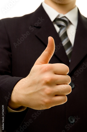 Photo: Thumbs up. Businessman showing everything is OK. Thumbs up. Businessman showing everything is OK.