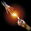 Master of the current. Electric contact.