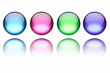 Colorful spheres on white with reflection Colorful spheres on white with reflection