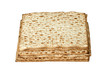 matzo. jewish passover bread isolated on white