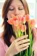 Mature woman with flowers