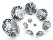 Spiral of different diamonds on white background Spiral of different diamonds on white background