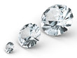 Three different diamonds on white background Three different diamonds on white background