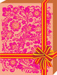 flower decoration on orange gift