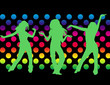 dancing girls in green
