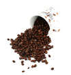 Coffee cup with coffee granules